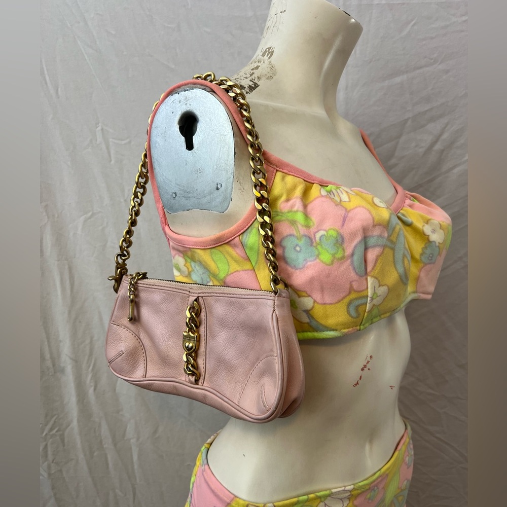 Juicy Couture pink S baguette leather bag
